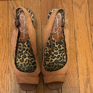 Jessica Simpson Tan Wedge Sandals
